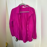 Monday swimwear linen Barcelona button down top size M Pink Size M Photo 1