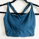 Athleta  Women Sports Bra XS Blue‎ Longline Racerback Pullover Unlined Photo 0