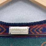 Coldwater Creek Vintage Vest Womens Sm/Md Blue Southwestern Howling Wolf Boho Photo 1