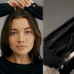 Free People  Beach NWOT Jilly Linen Blend Tiered Black Oversized Midi Dress, XS Photo 4