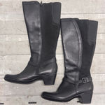 Clarks  Black Leather Heeled Boots Size 5M Photo 1
