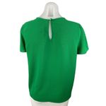 CeCe  Women's Green Pleated Front Short Puff Sleeve Shirt Blouse Top Size S Photo 1