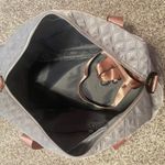 Amazon Gray Quilted Duffle Bag with Pink Straps Photo 2