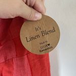 Urban Romantics  Red Striped Sleeveless Button Up Linen Blend Dress L Photo 3