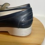 Tory Burch Sport Women 6 Navy Blue Leather Loafer Golf Tee Pocket Preppy Photo 3