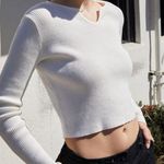 Brandy Melville John Galt Cream Paige Notched Long Sleeve Top Photo 0