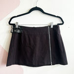 Dolls Kill Current Mood Pinstripe Mini Skirt Buckle Mall Goth Grunge Punk Medium Photo 0