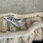 ZARA  Cream & Black Stripped Cropped Top Excellent Condition Size L Photo 2