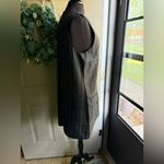 Vintage 90s Worthington pinstriped sleeveless button down vest dress, size 12 Black Photo 3