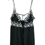 Vintage Y2K Semi Sheer Lace Babydoll Open Front Cami Lingerie Black Size XL Photo 0