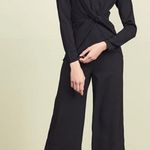Self Portrait  black twist front quarter sleeve open back cropped jumpsuit NWT 4 Photo 0