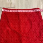 J.Crew  No. 2 Pencil Skirt in Layered Red Eyelet, size 2 Photo 4
