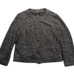 Talbots Cardigan Sweater Jacket Blazer Black Tweed Size 12 Front Pockets Photo 0