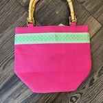 Tiannl Pink and Green Top Handle Bag Photo 2