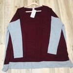 Pink Coconut NWT  Boutique Gray burgundy sweater tunic sz Med Photo 4