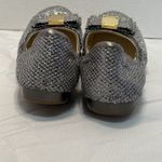 Cole Haan Womens Tali Bow Leather Ballet Flat Silver Glitter Mirror 8.5B Photo 4