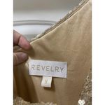 Revelry Dress Womens 8 Gold One Shoulder Sequin Formal Evening Gown Bridesmaid Photo 3