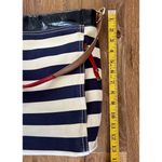 Tommy Hilfiger Navy Blue, Cream Canvas, Chain Shoulder Bag, Gold Tone EUC Photo 4