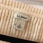 L.L.Bean  Womens Sweater Cotton Chunky Ribbed Knit Scoop Neck Ivory L Photo 2