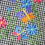 Westbound Vintage 90s Floral Embroidered Gingham Skirt Skort Photo 6