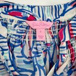 Lilly Pulitzer  Silk Elsa Top Red Right Return Sailboat Blouse Shirt Sz S Photo 3