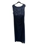 Alex Evenings Empire Lace Gown Navy Size 16 Maxi Evening Dress Drape Back NWT Photo 2