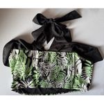 Unique Vintage  Halter Top Ruffle Smocked Tropical Palm Print Plus Size 1x/16 Photo 1