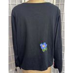 Michael Simon Lite Black Floral Embroidery Cotton Long Sleeve Cardigan Size 1X Photo 1