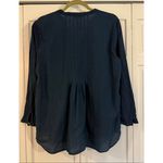 Lands' End Lands’ End blue cotton button front blouse 14 Photo 4