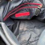 Tommy Hilfiger Black Gold Chain Logo Print Shoulder Bag Faux Leather Trim Purse Photo 14