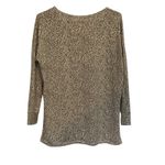 American Eagle  V-Neck Tunic Top Tan Leopard Print Soft Knit Long Sleeve READ Photo 1