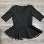 Dorothy Perkins New Black Peplum Top Gold Studded Neckline Hem Women Size XS Photo 9