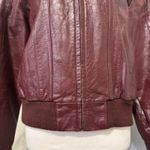80s Wilsons Suede & Leather Burgundy Bomber Jacket Genuine Leather Womens M 40 Red Size M Photo 2