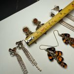 Dangle Drop Pierced Earrings Bead Enamel Rhinestone Mixed Variety Lot Of 4 Photo 5