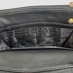 Michael Kors Jet Set Travel Crossbody Black Pebbled Leather Gold MK Logo Photo 5