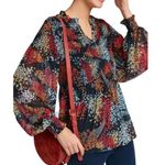 Anthropologie Akemi + Kin Balloon Sleeve Floral Chiffon Smocked Top Size S Photo 0