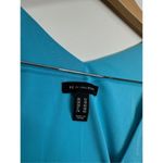 H by Halston  Woven Sleeveless Tunic with Pleated Detail Surf Blue Size 12 Photo 6