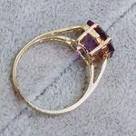 Amethyst 14K 14KT Karat Yellow Gold  Purple Hexagon Shape Sz 7.75 Ring Photo 3
