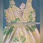 Free People Mini Sun Halter Dress Size 8 Yellow Green Cotton Floral Open Back Photo 9