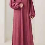 Lantern Sleeve Open Front Coat & Dress. Rose/Red color. Size Medium. Photo 0