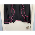 Toula Jacket Small Black Pink Ruffled Trim Clueless Preppy Twee Officecore NWT Photo 2