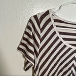 LuLaRoe  Classic T T-Shirt Brown Cream Stripes Photo 4