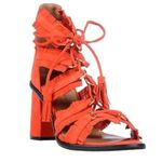 BCBGMAXAZRIA  Gladiator Sandals Lace Up Tassel Suede Heels US 6.5 / Euro 36.5 New Photo 4
