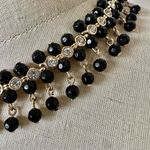 Avon black beaded rhinestone collar necklace Photo 1