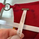 Free People  Lovely Day Red Floral Tie Front Tunic Mini Dress S Boho Flowy Boxy Photo 3