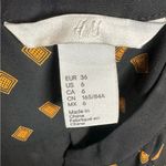 H&M black and gold geometric print sleeveless henley shirt dress size 6 Photo 4