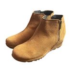 Sorel Evie Side Zip Bootie Ankle Boots Tan Suede Wedge Sz 11 Fall Winter Casual Photo 2