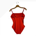 Solid & Striped Swimsuit Women Medium Orange Candy Red Gemma Rib Knit One Piece Photo 2