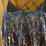 Free People Be My Baby Printed Button Front Midi Dress in Blue & Black Photo 7