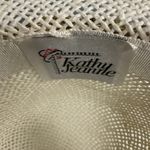 Vintage Kathy Jeanne White Straw Brimmed Straw Hat Nautical Starfish Detail Photo 7